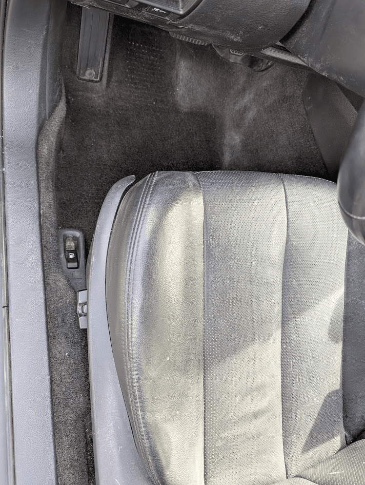 Dirty carpet before vacuuming